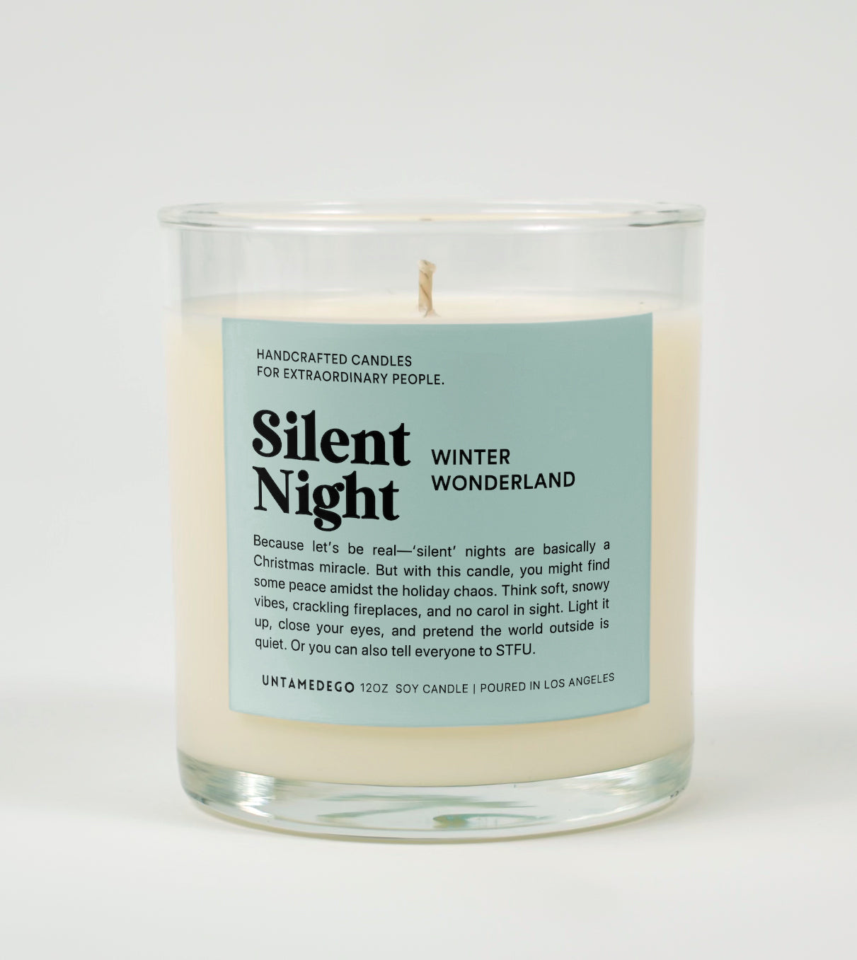 Silent Night Holiday Glass Candle