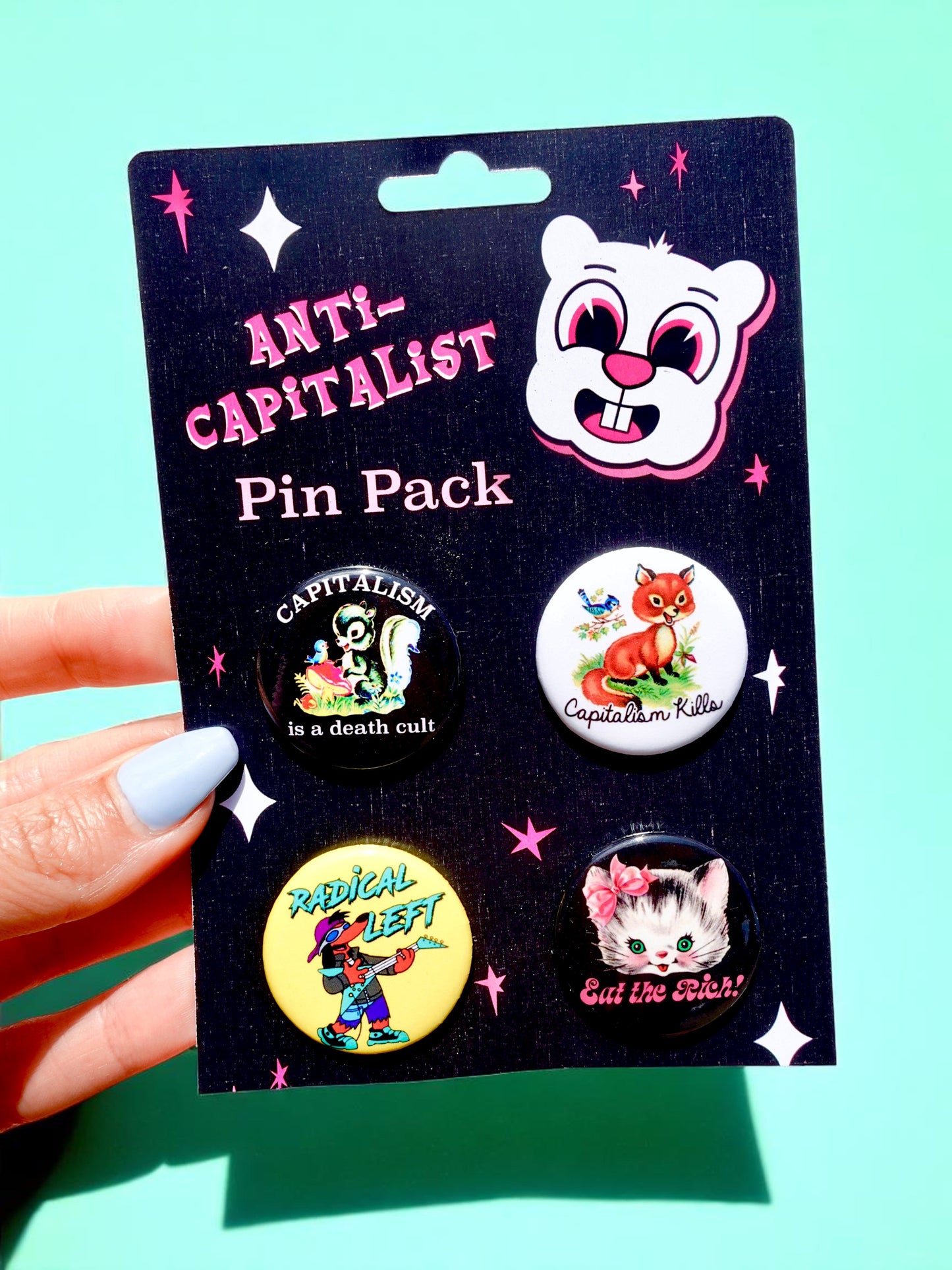 Anti-Capitalist Pin Pack – Button Set (Set of 4)