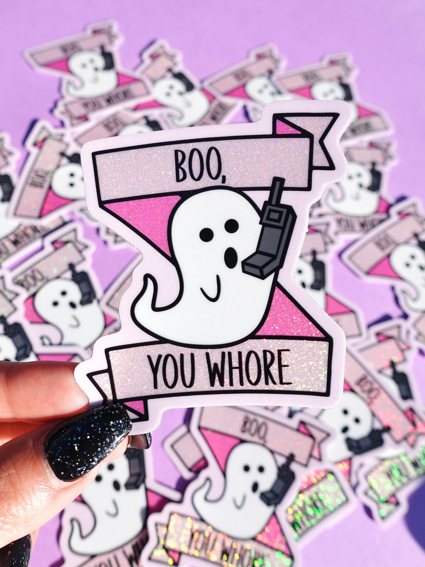 Boo You Whore Halloween Sticker