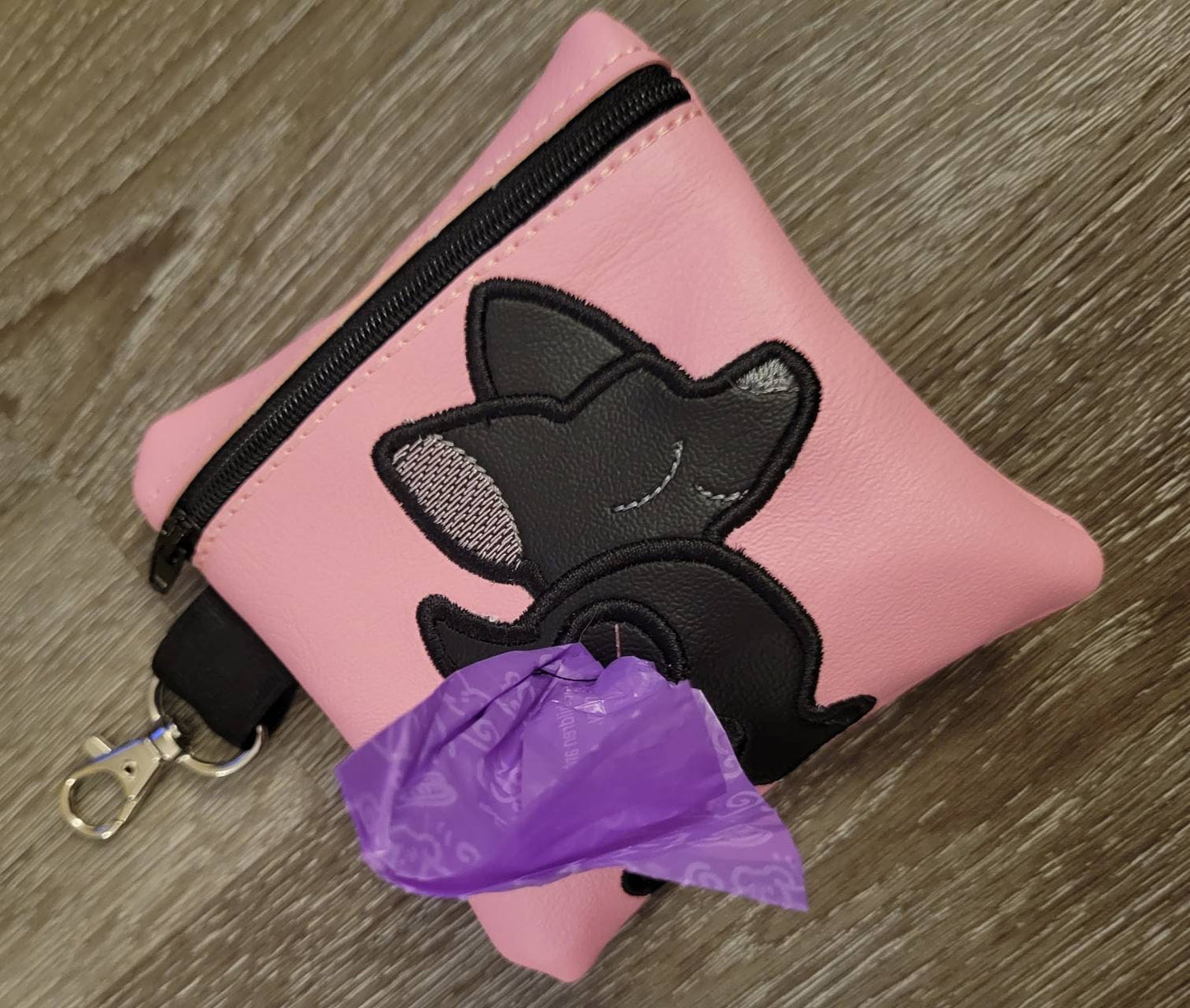 Black Chihuahua Poop Bag Pouch - gift for dog lover - Zipper Bag Holder- Gift for Dog Walker - veterinarian - dog breed - dog groomer