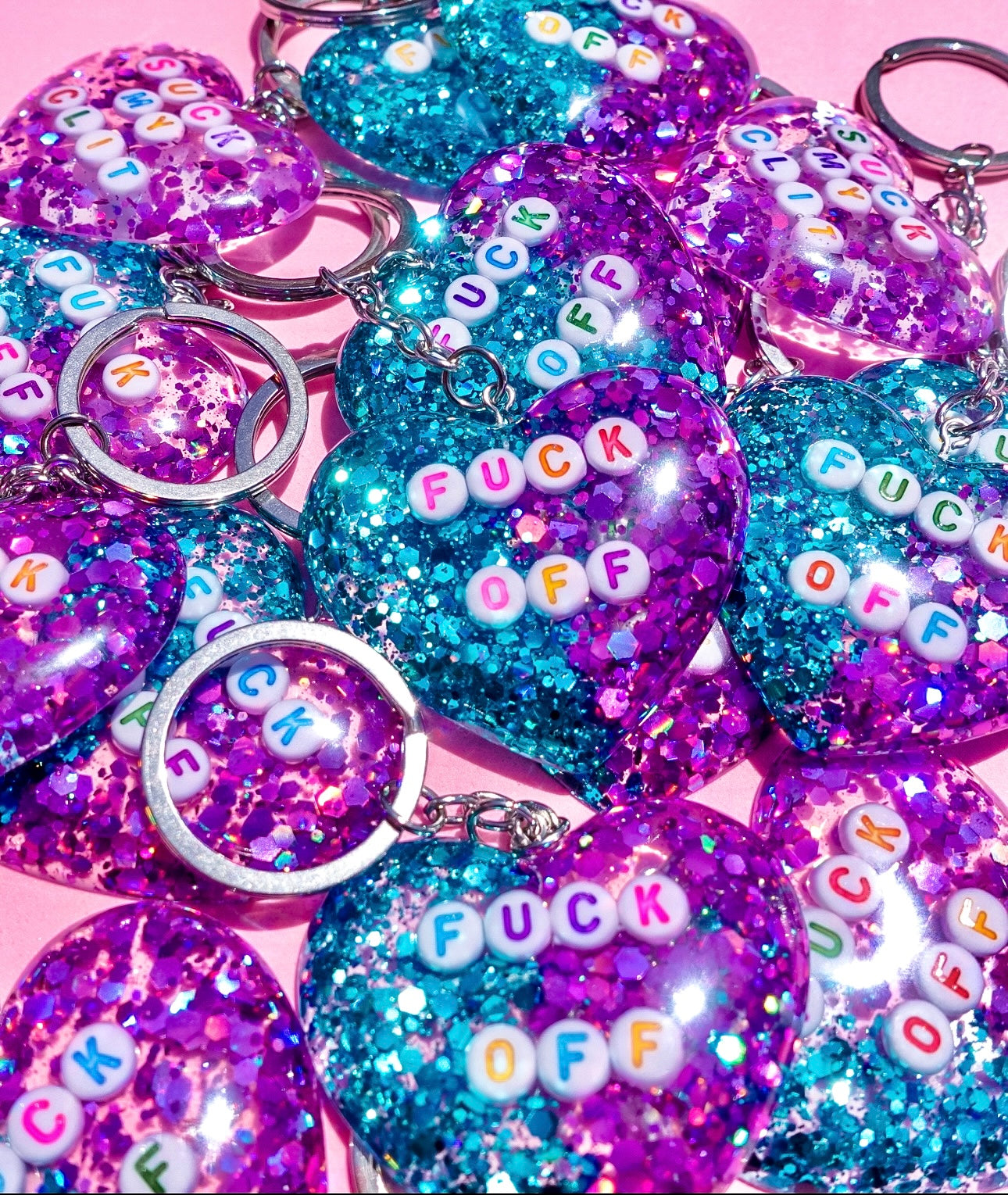 Fuck Off Glitter Keychain
