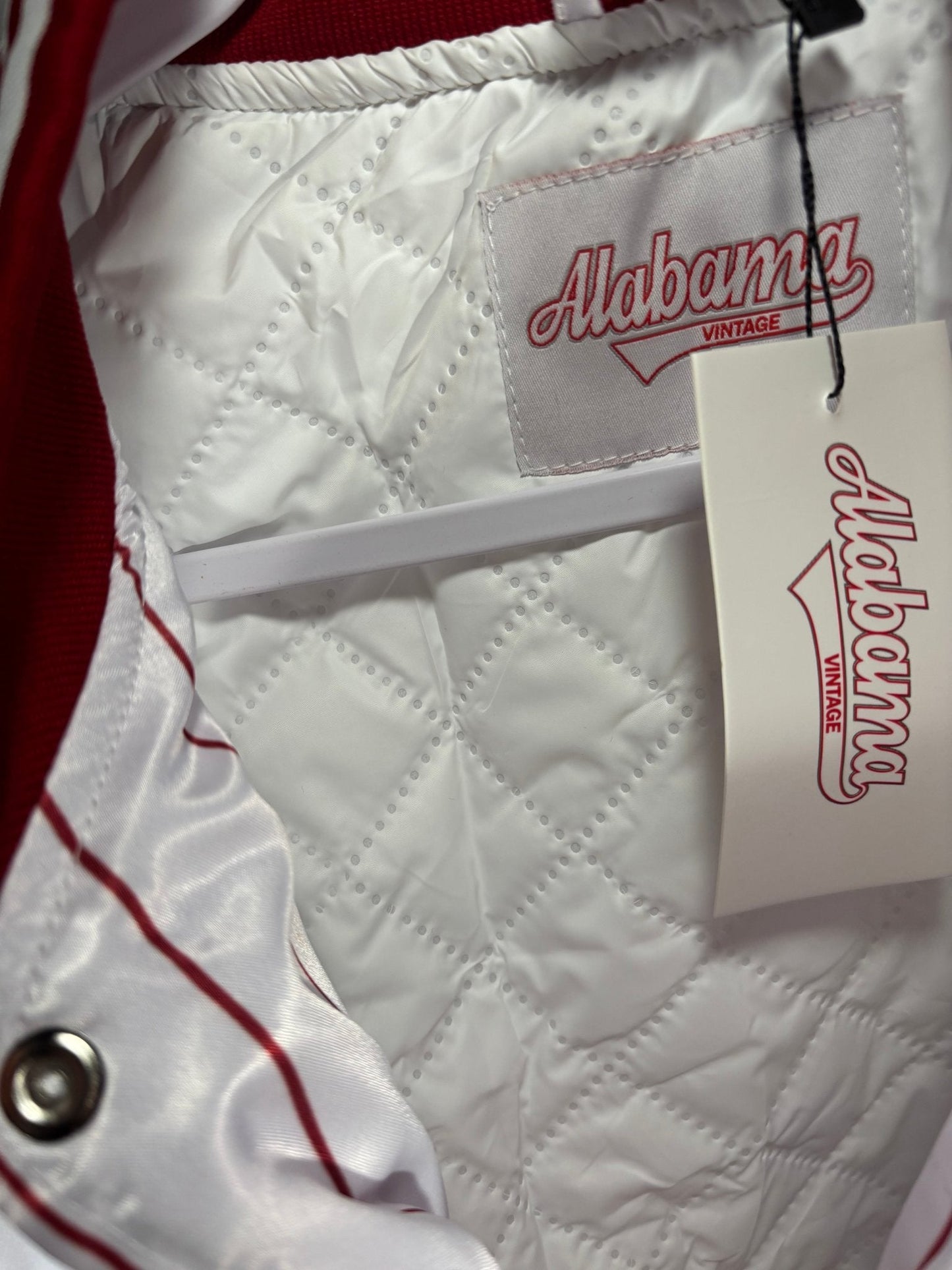 Pinstripe Collection – White Alabama Bomber Jacket (Vol. 2)