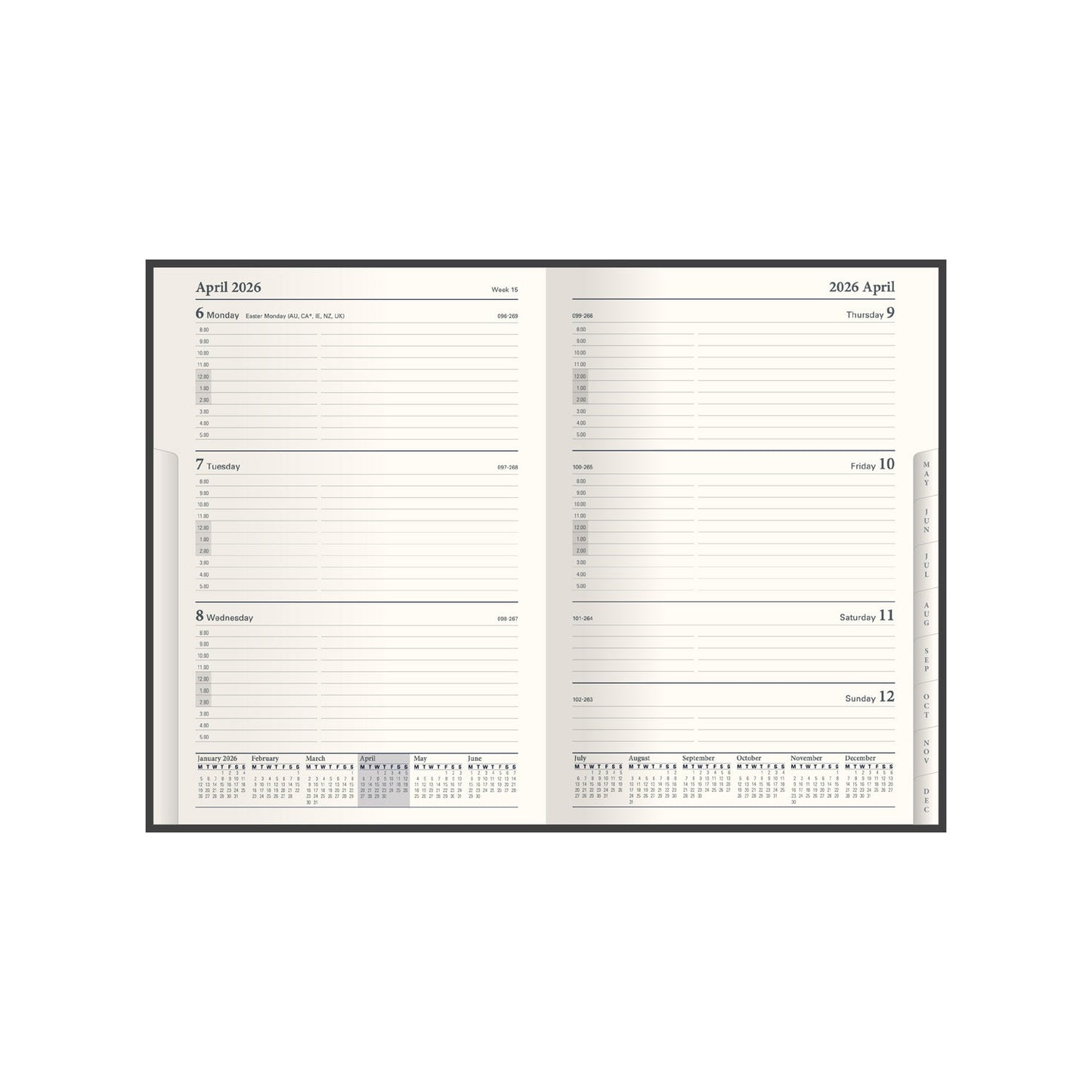 Classic - Compact Week-To-View Diary with Appointments - 2026 Calendar Year Planner