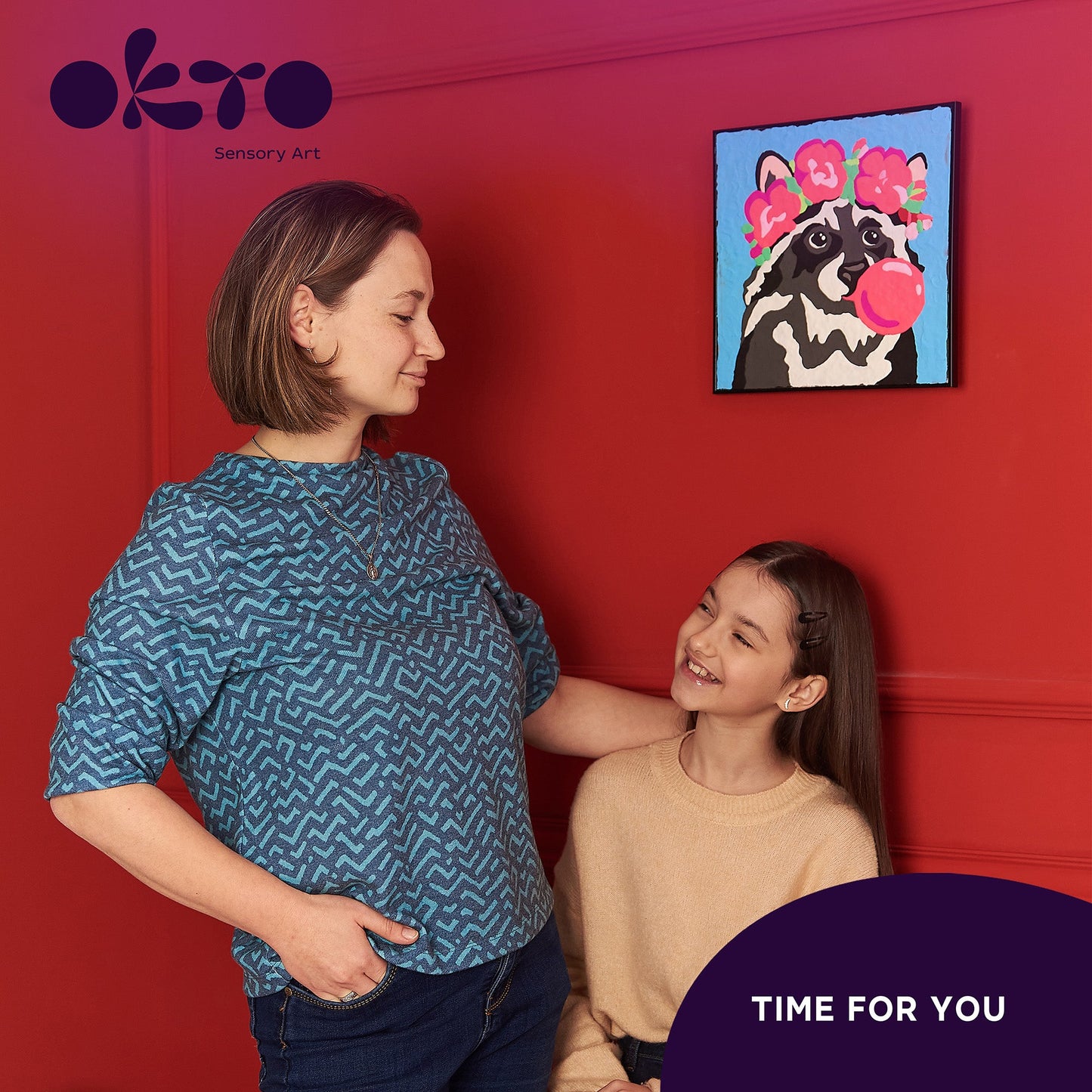 OKTO Clay-by-Numbers Kit – “Raccoon” (11.4” x 11.4”)