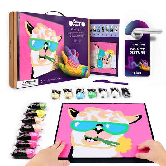 OKTO Clay by Numbers — Lama — (16.54×12.01 in) — Ages 5+