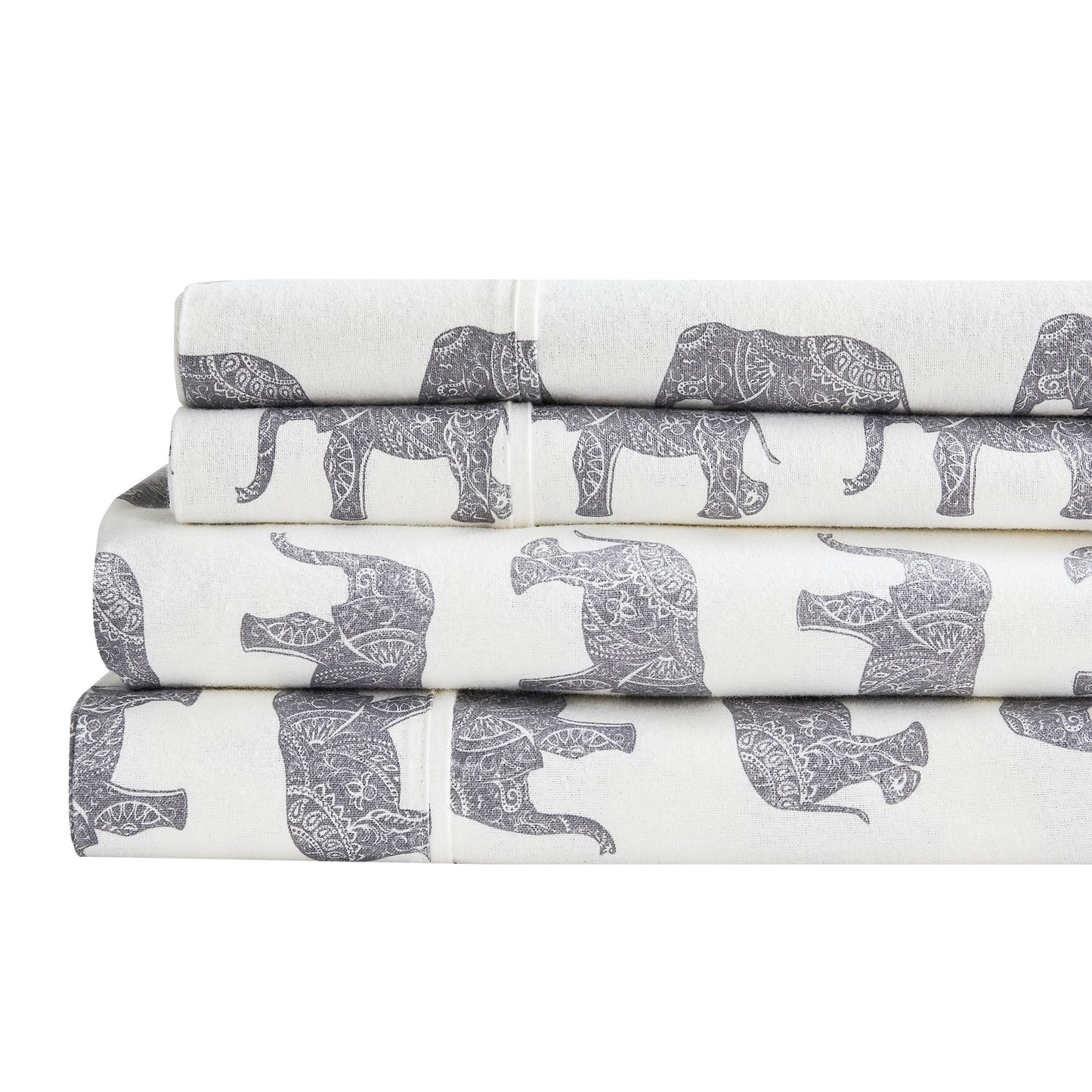 Elephants Flannel Sheet Set