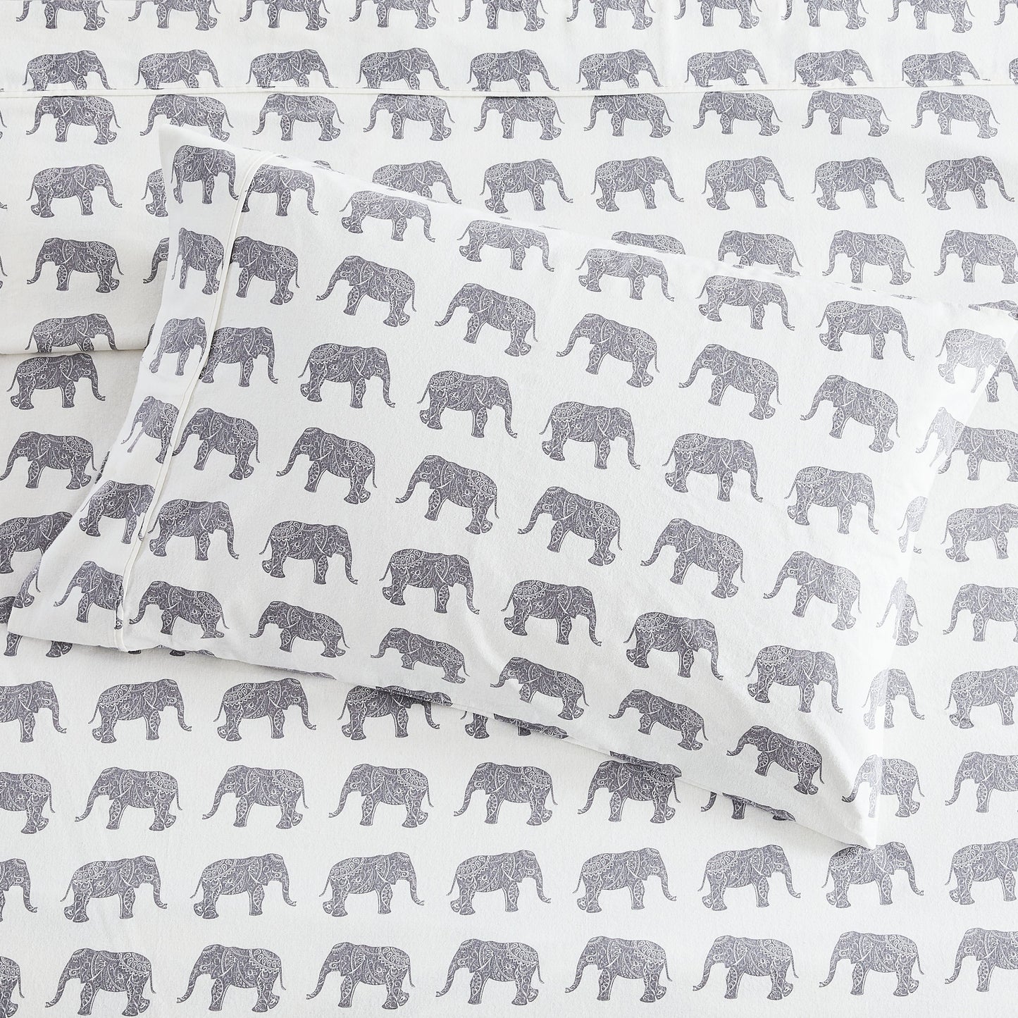 Elephants Flannel Sheet Set