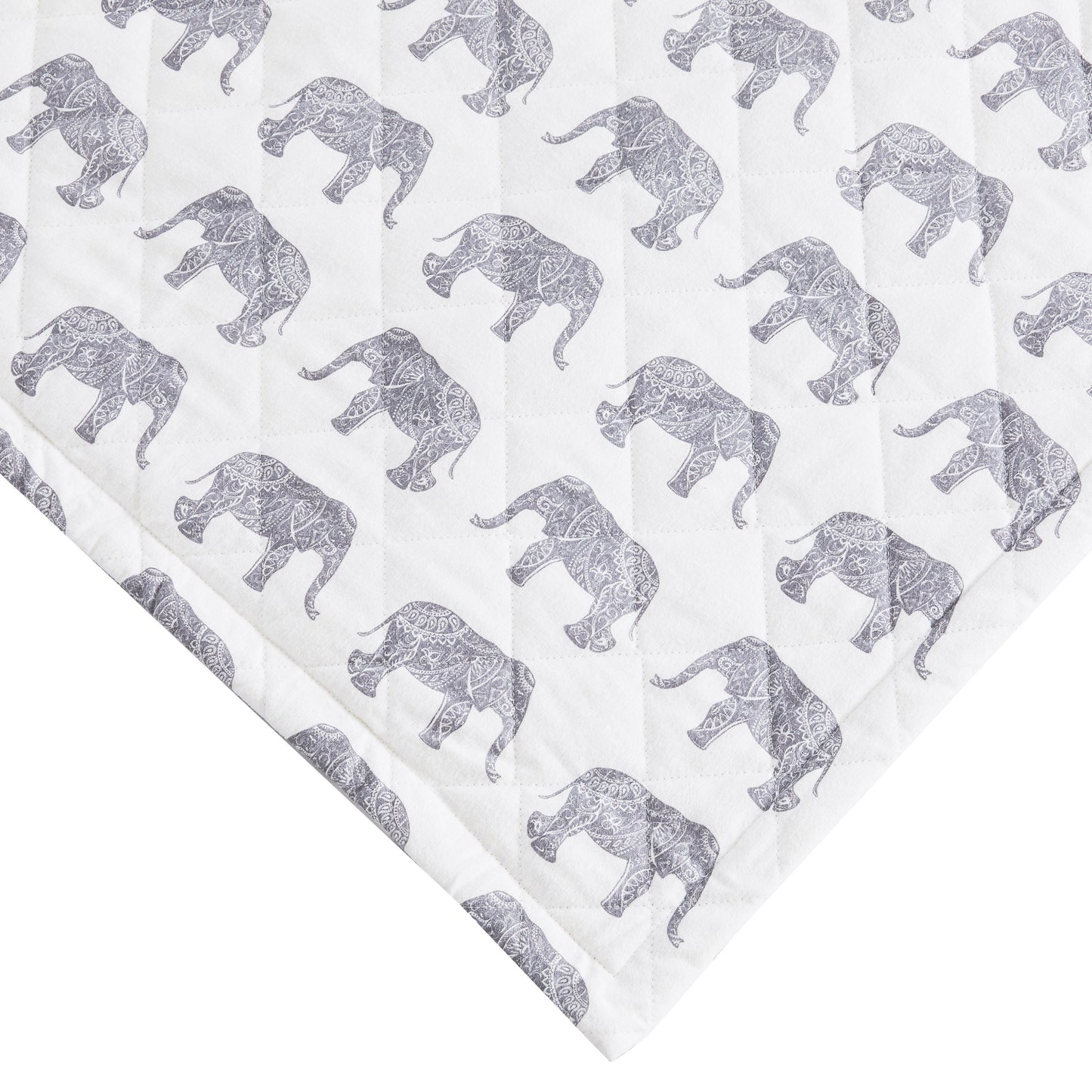 Elephants Cotton Flannel Quilt Set
