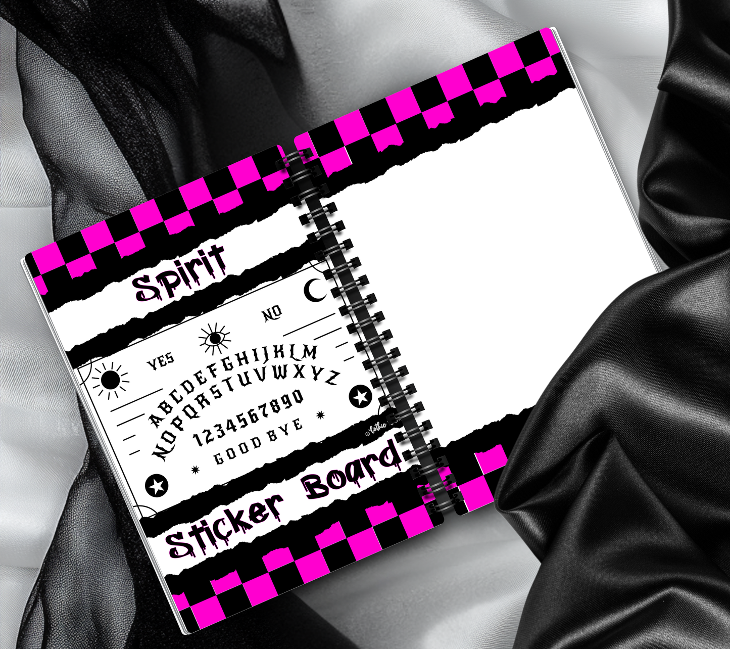 Retro Spirit Board Reusable Sticker Book, Gothic Vibe Sticker Album, Perfect Gift to Personalize for Goth Lovers & Sticker Collectors