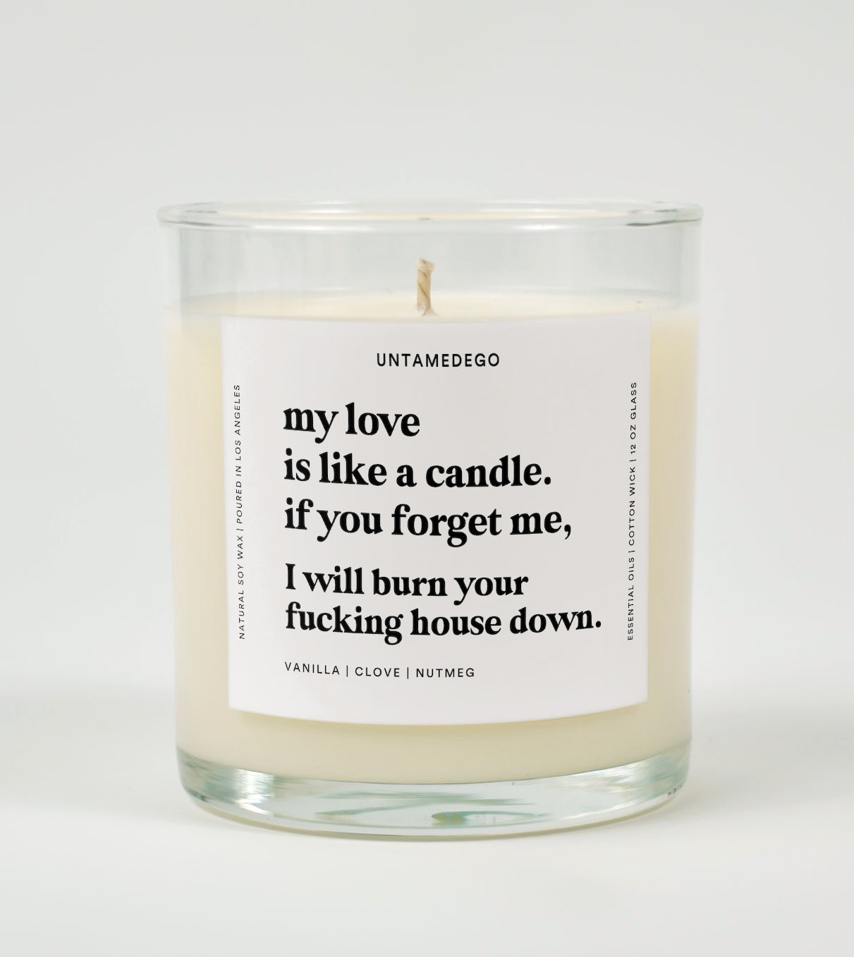 My Love Is Like A Candle Glass Candle