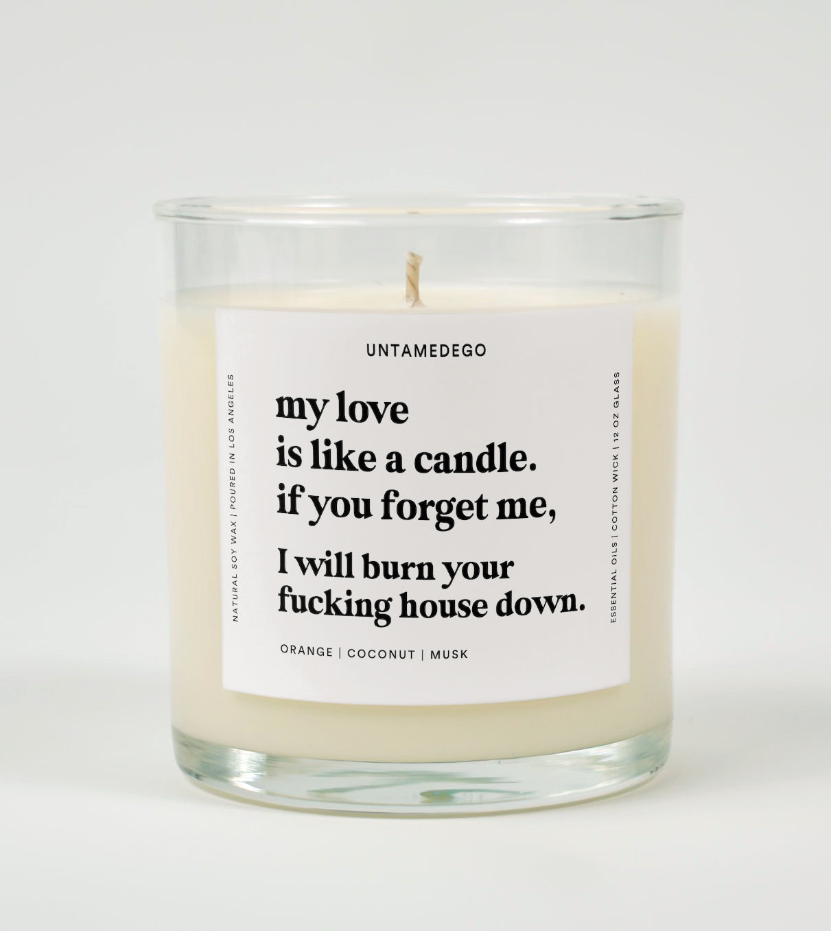 My Love Is Like A Candle Glass Candle