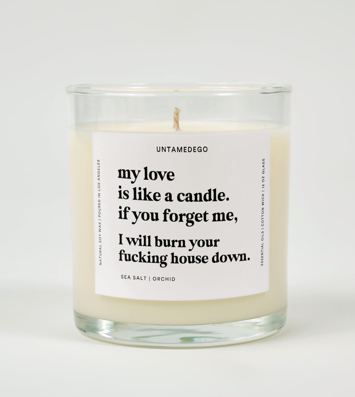 My Love Is Like A Candle Glass Candle