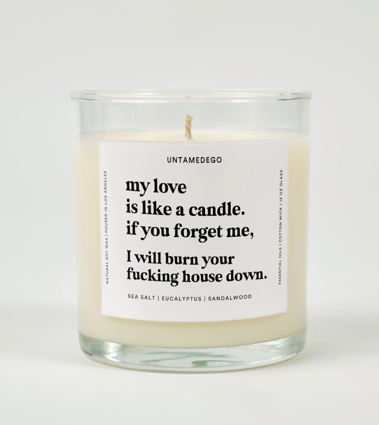 My Love Is Like A Candle Glass Candle