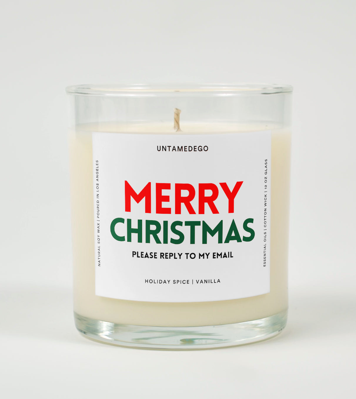Merry Christmas, Please Reply to My Email | Funny Holiday Candle