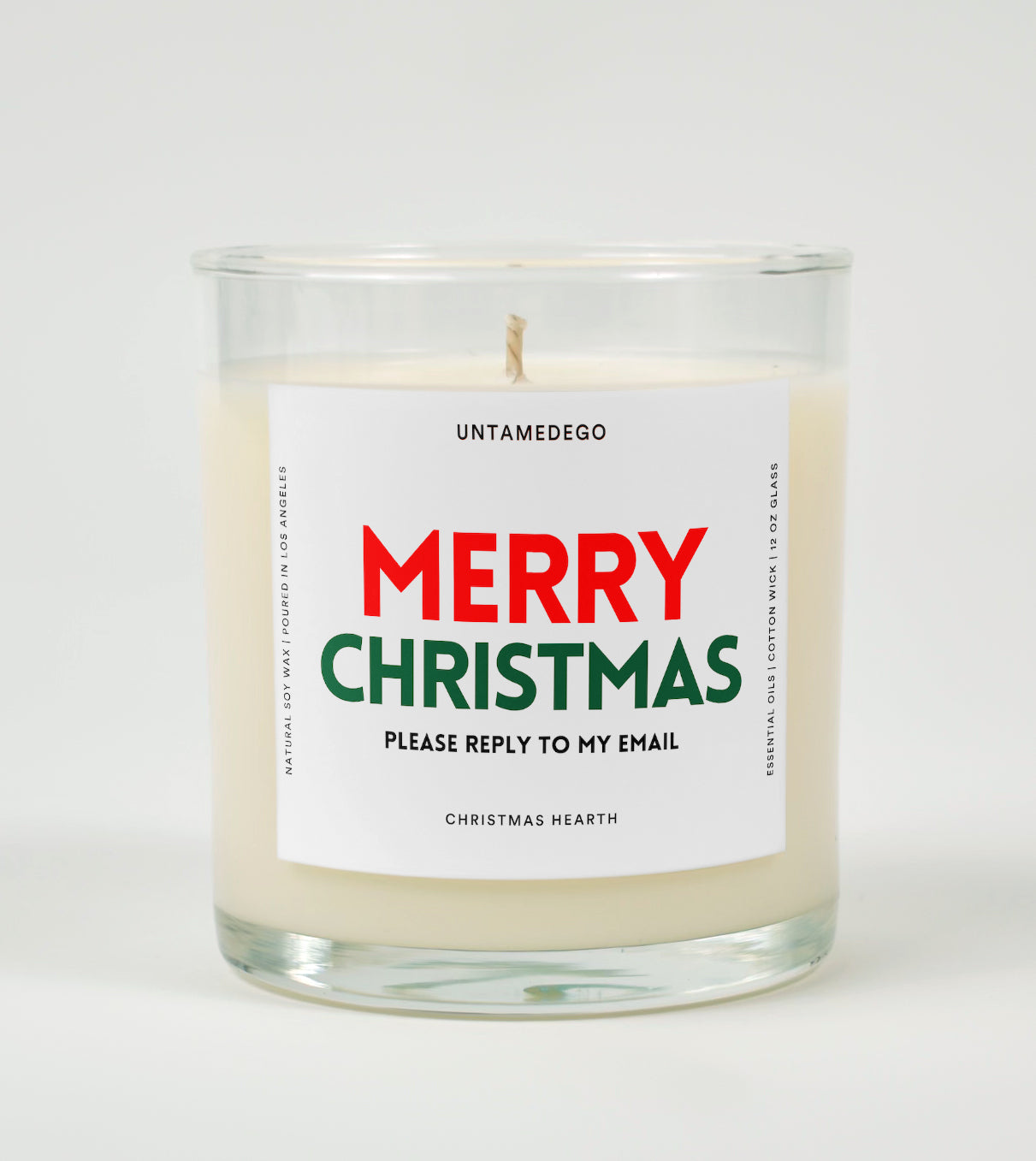 Merry Christmas, Please Reply to My Email | Funny Holiday Candle