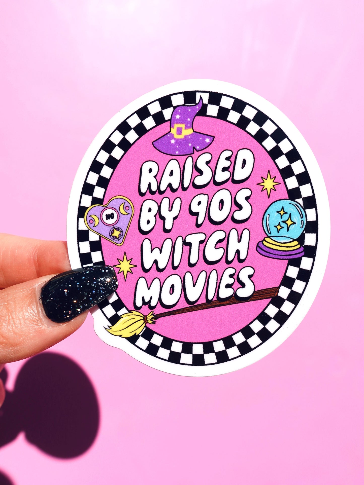 Raised By 90's Witch Movies Halloween Sticker