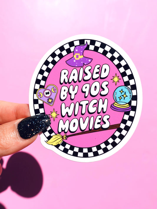 Raised By 90's Witch Movies Halloween Sticker