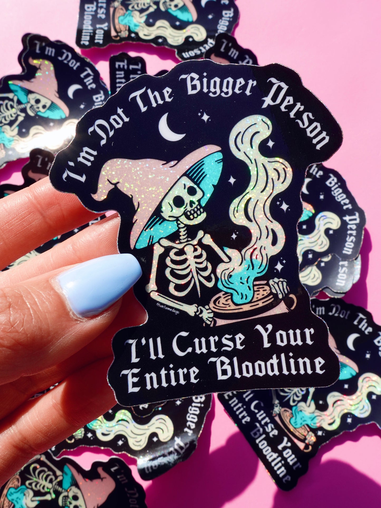 Funny Vinyl Sticker – Not the Bigger Person – Curse Your Bloodline Waterproof Gothic Decal