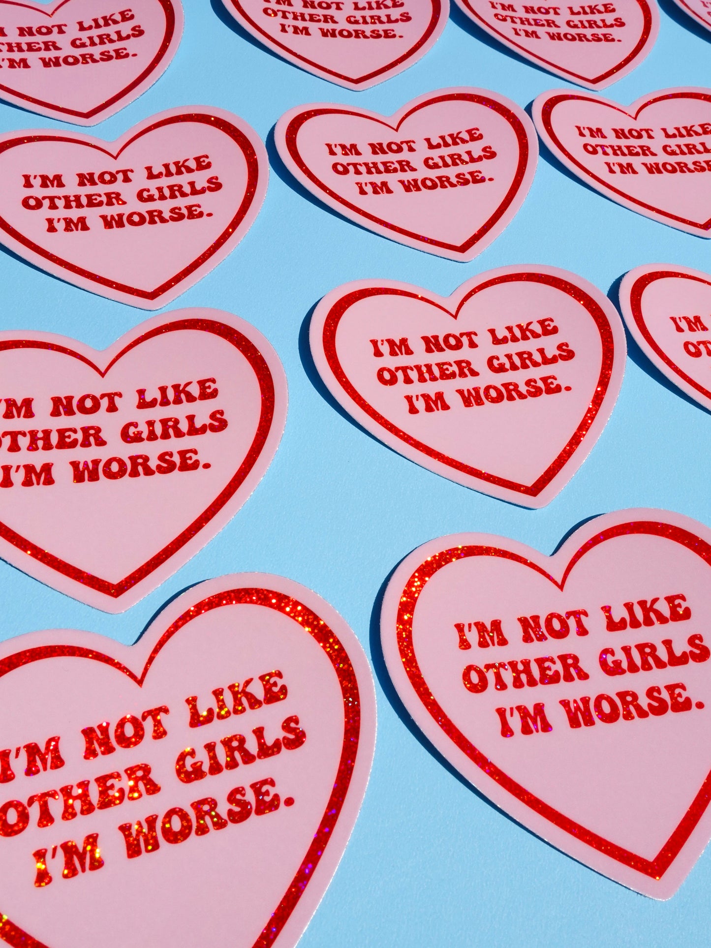 I’m Not Like Other Girls Sticker – Funny Glitter Heart Vinyl Sticker