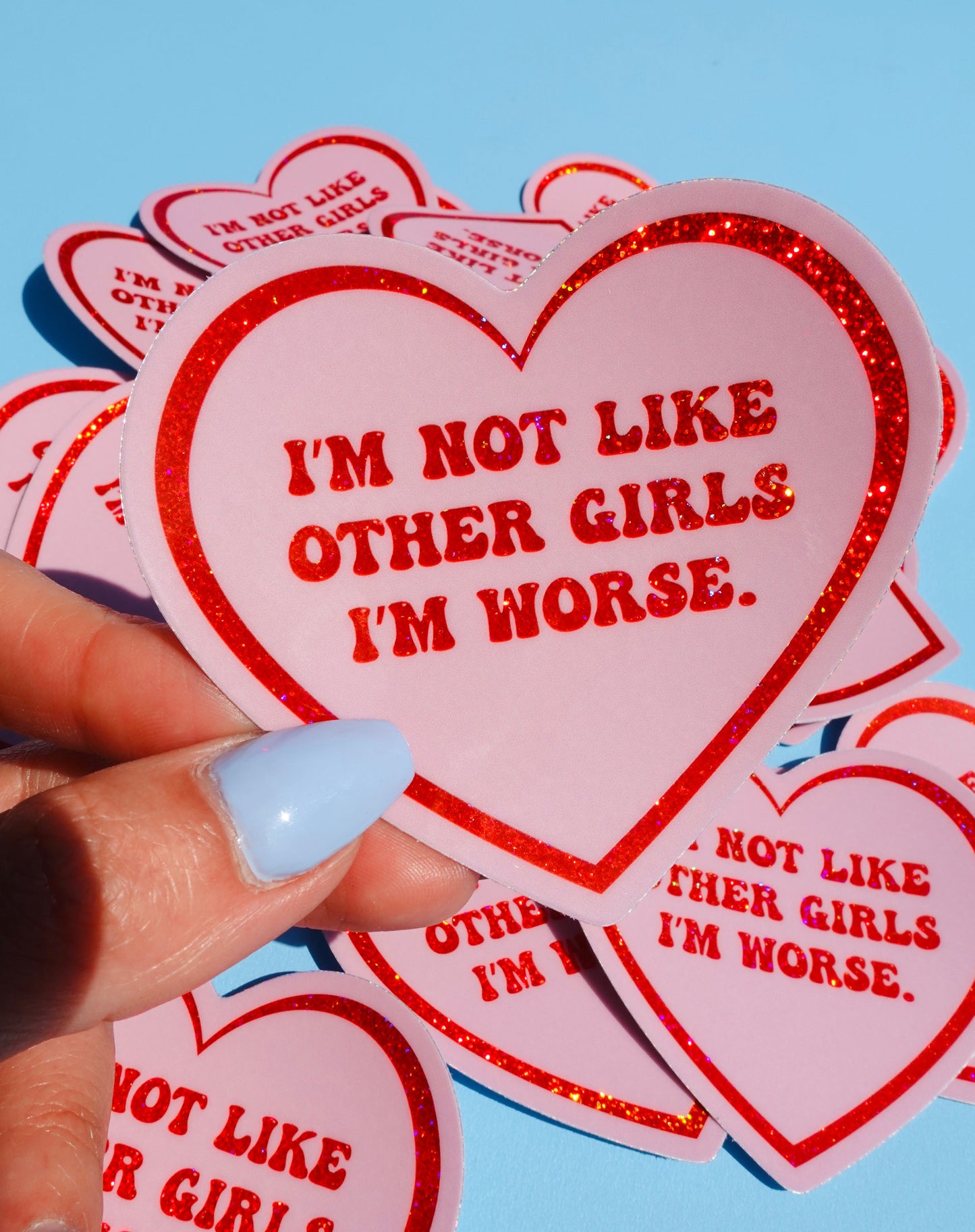 I’m Not Like Other Girls Sticker – Funny Glitter Heart Vinyl Sticker