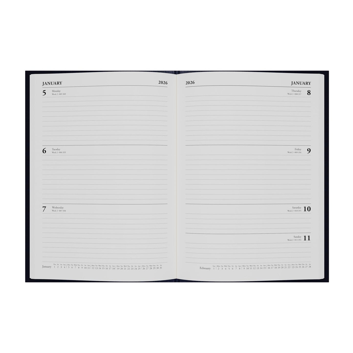 Essentials - A5 Week-to-View with Appointments Mid/Academic Year Diary Planner 2025-2026