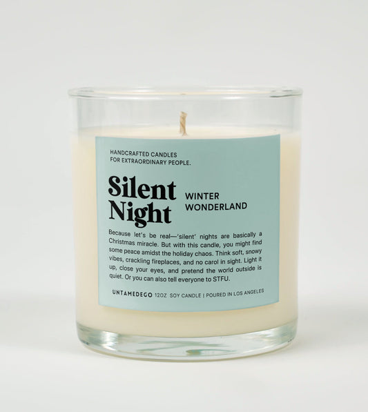 Silent Night Holiday Glass Candle