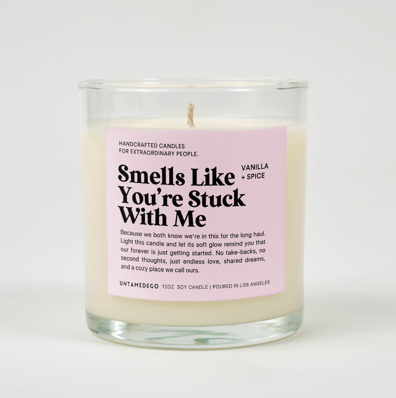 Smells Like You're Stuck With Me Glass Candle