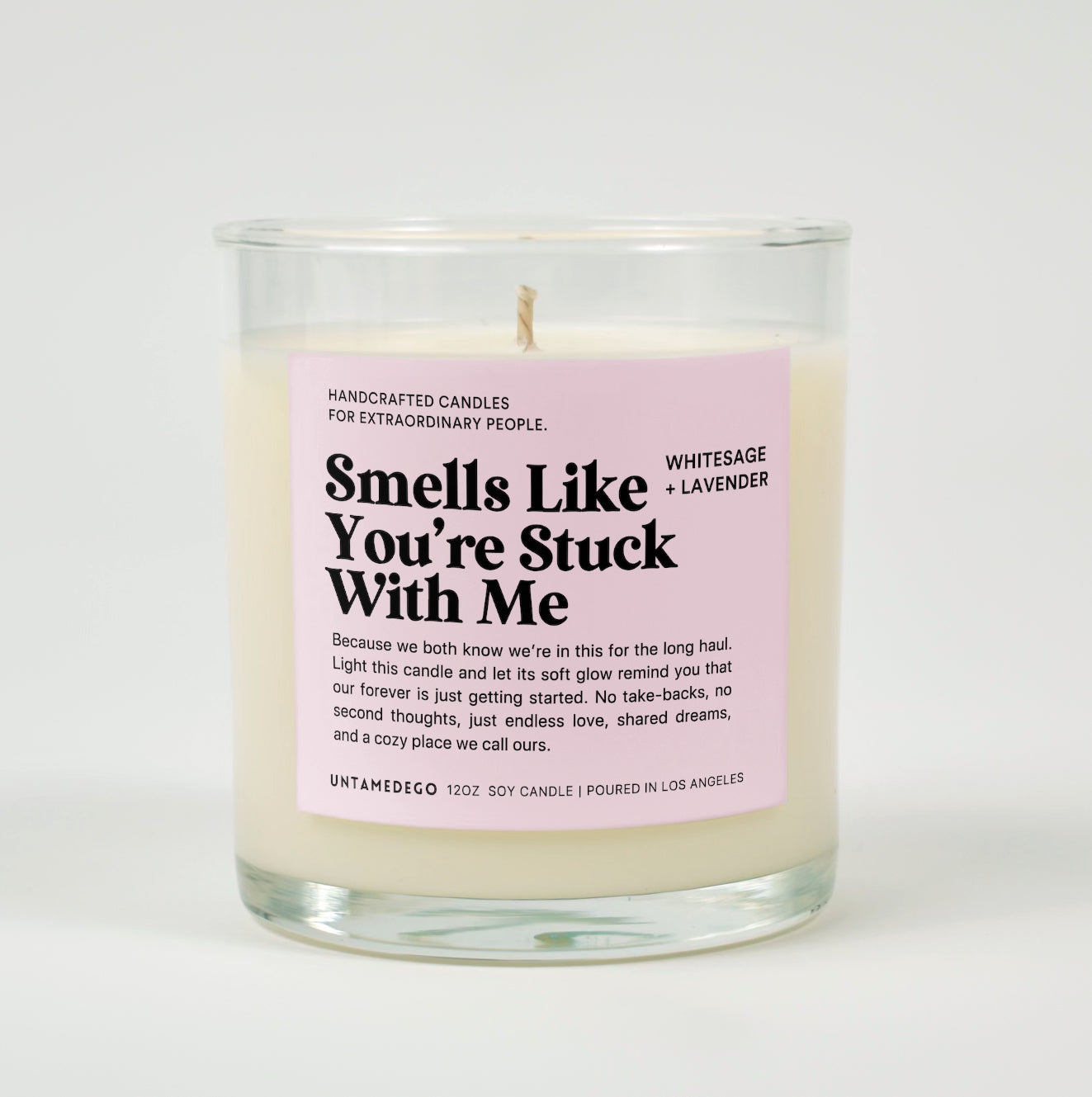 Smells Like You're Stuck With Me Glass Candle
