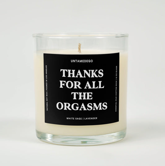 Thanks For All The Orgasms Glass Candle