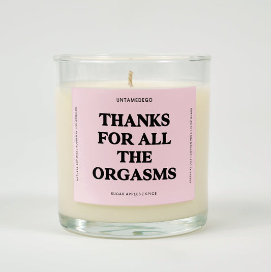 Thanks For All The Orgasms Glass Candle
