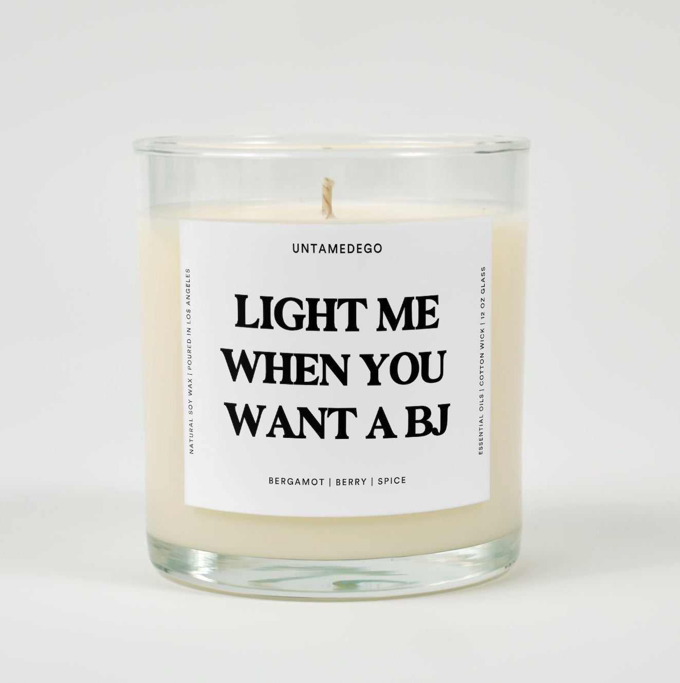 Light Me When You Want A Bj Glass Candle