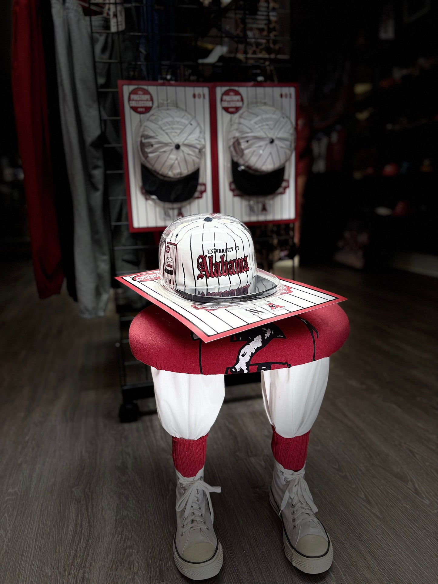 Alabama Old English Snapback Hat - Pinstripe Collection (Vol. 1)