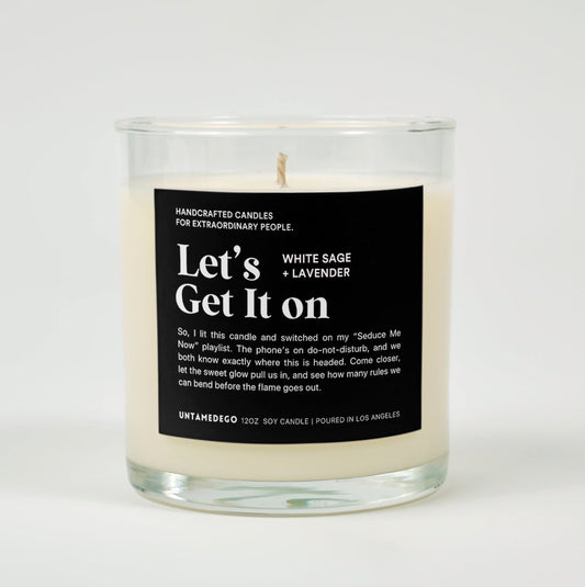 Let's Get It On Glass Candle