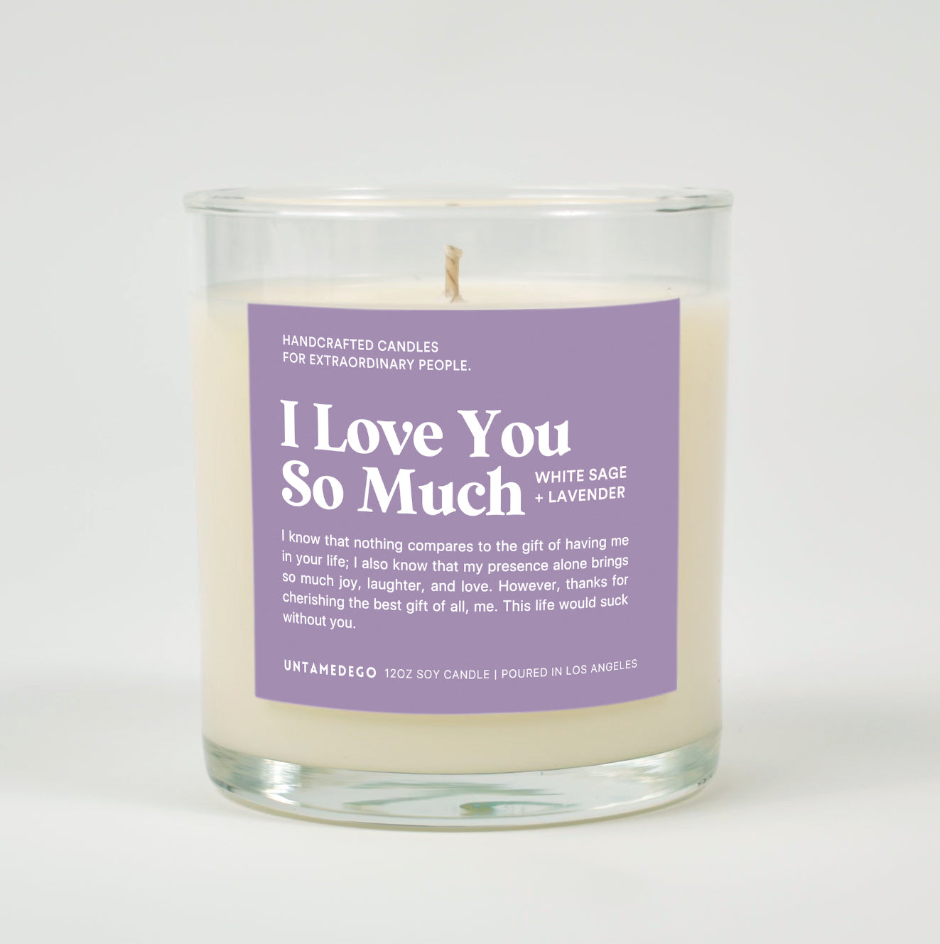 I Love You So Much Glass Candle