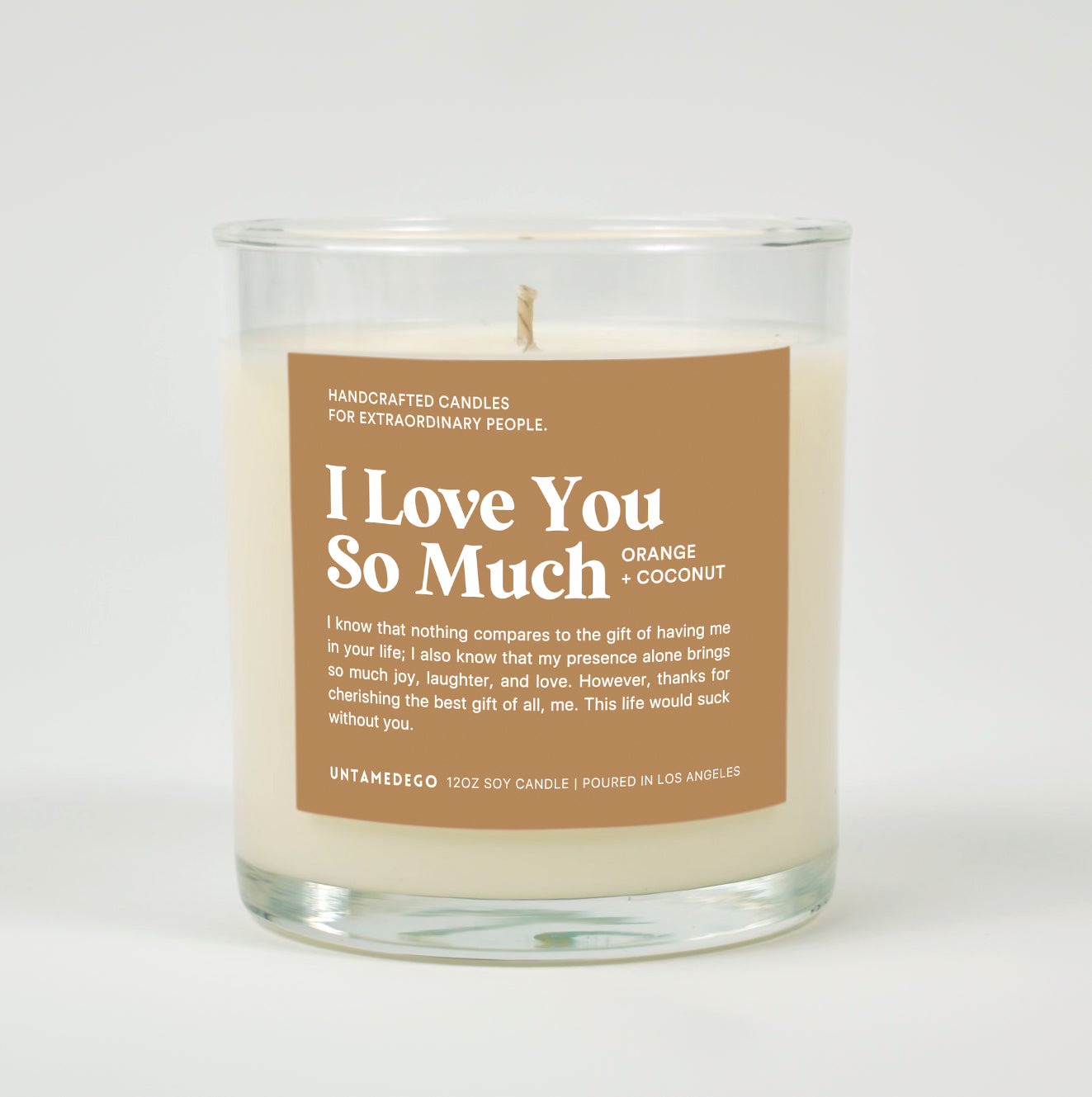 I Love You So Much Glass Candle