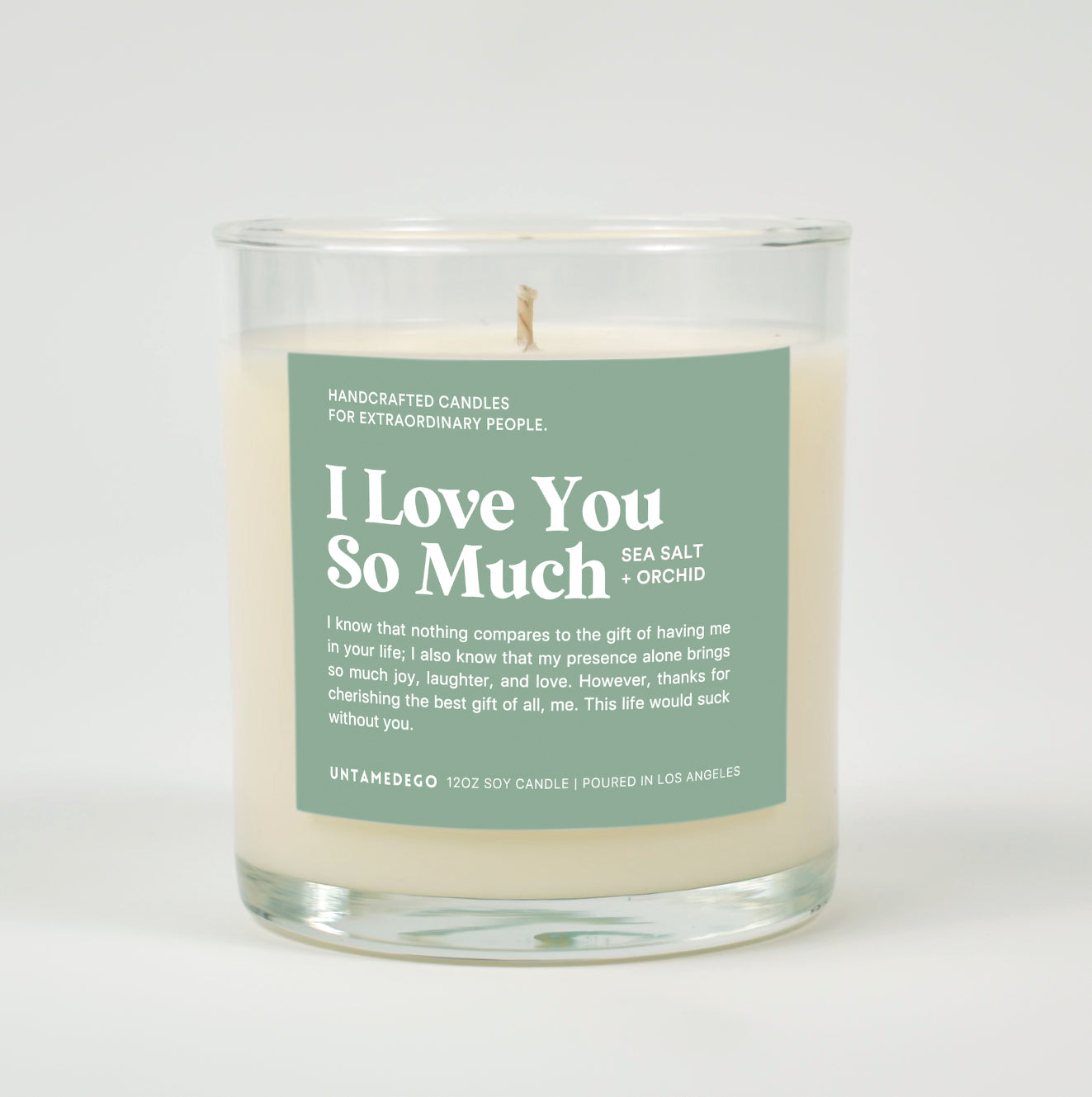 I Love You So Much Glass Candle