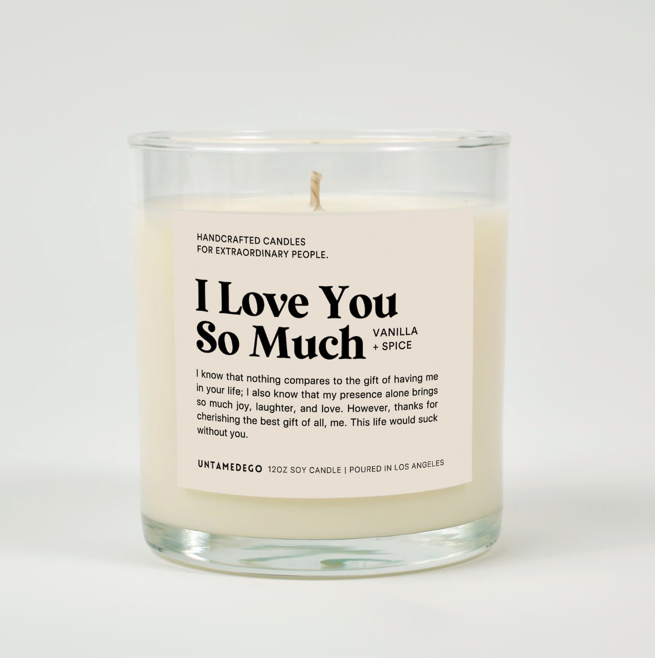 I Love You So Much Glass Candle
