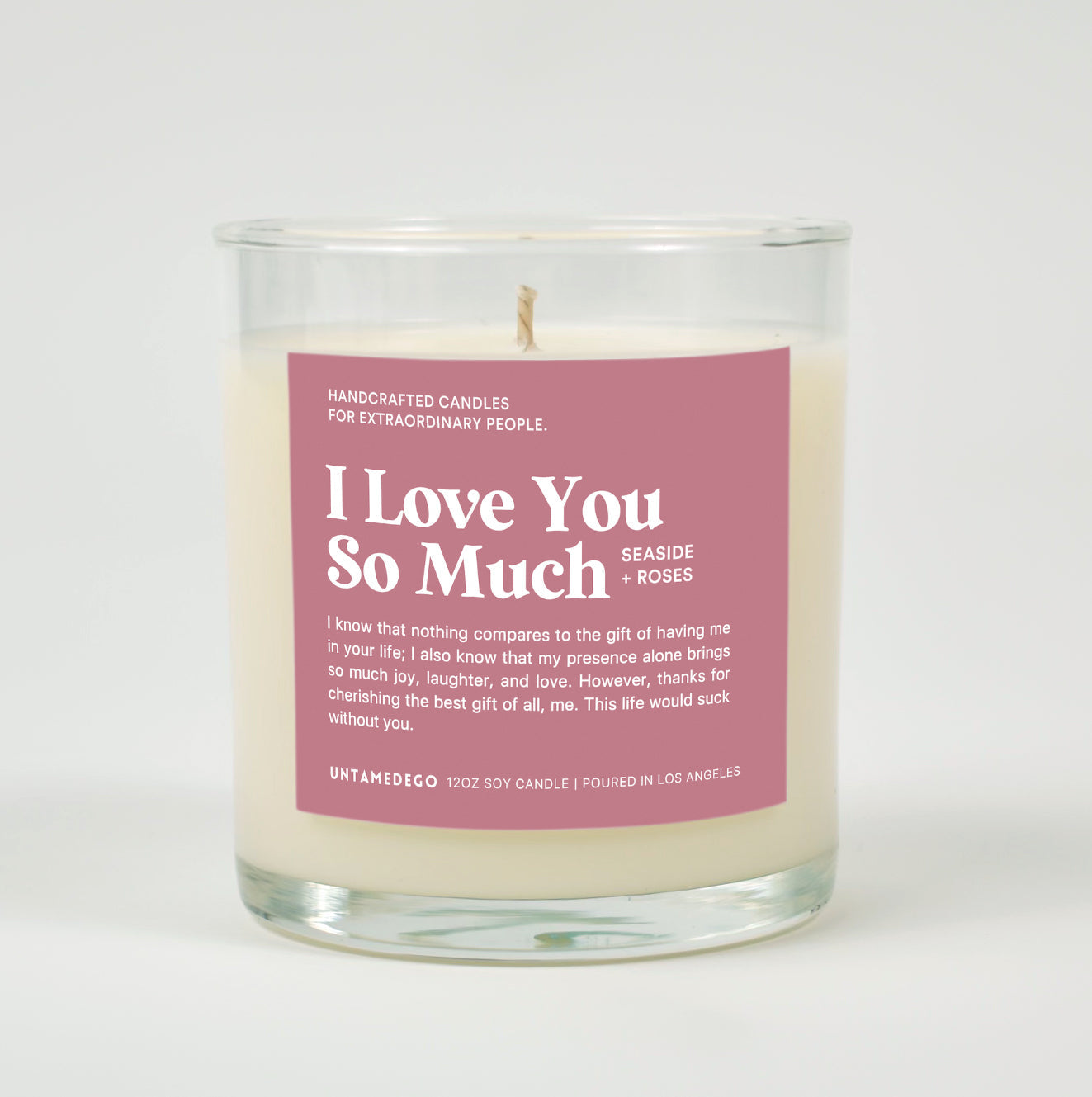 I Love You So Much Glass Candle