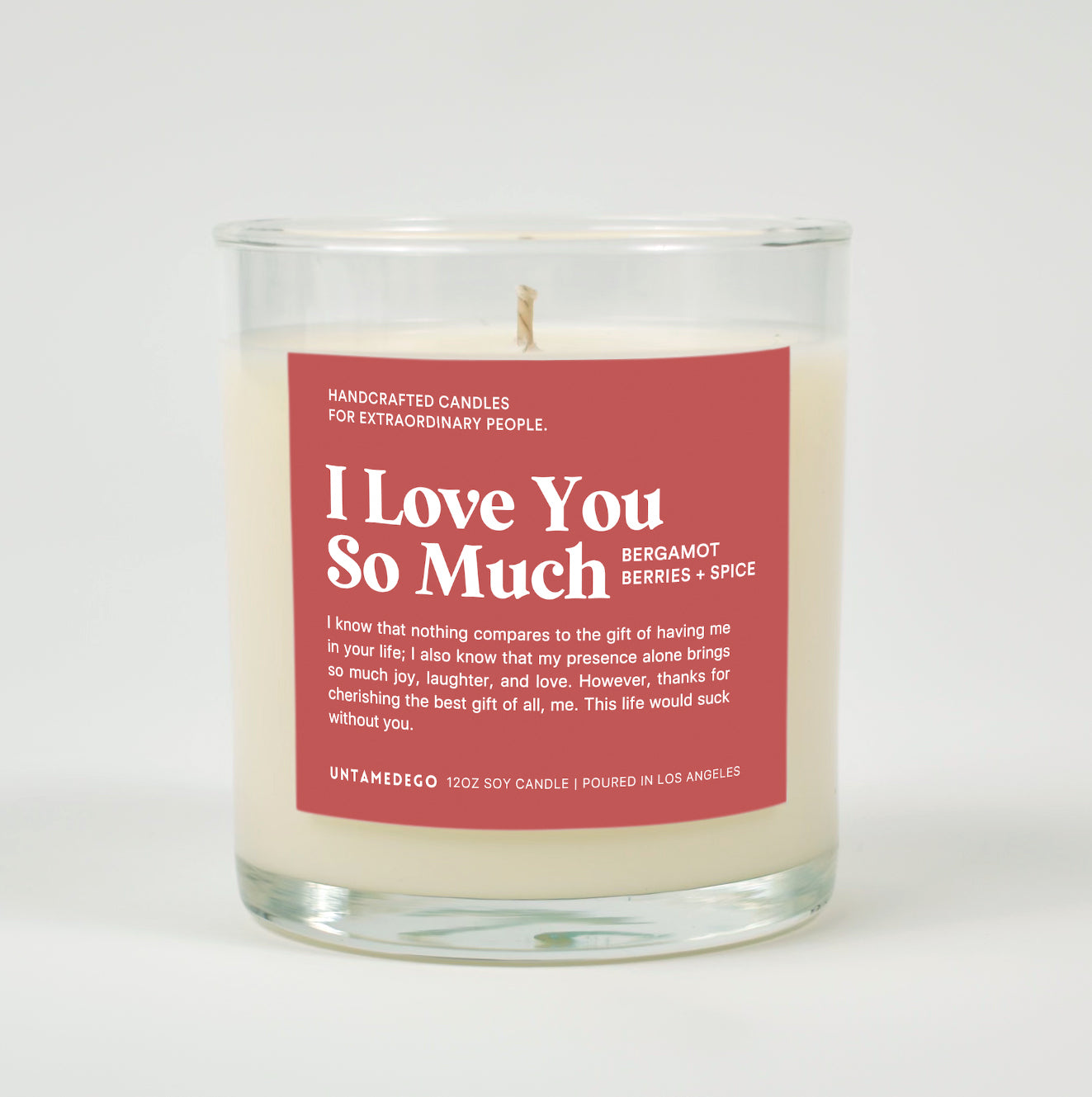 I Love You So Much Glass Candle