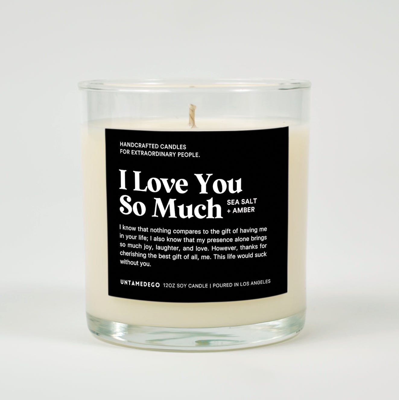 I Love You So Much Glass Candle