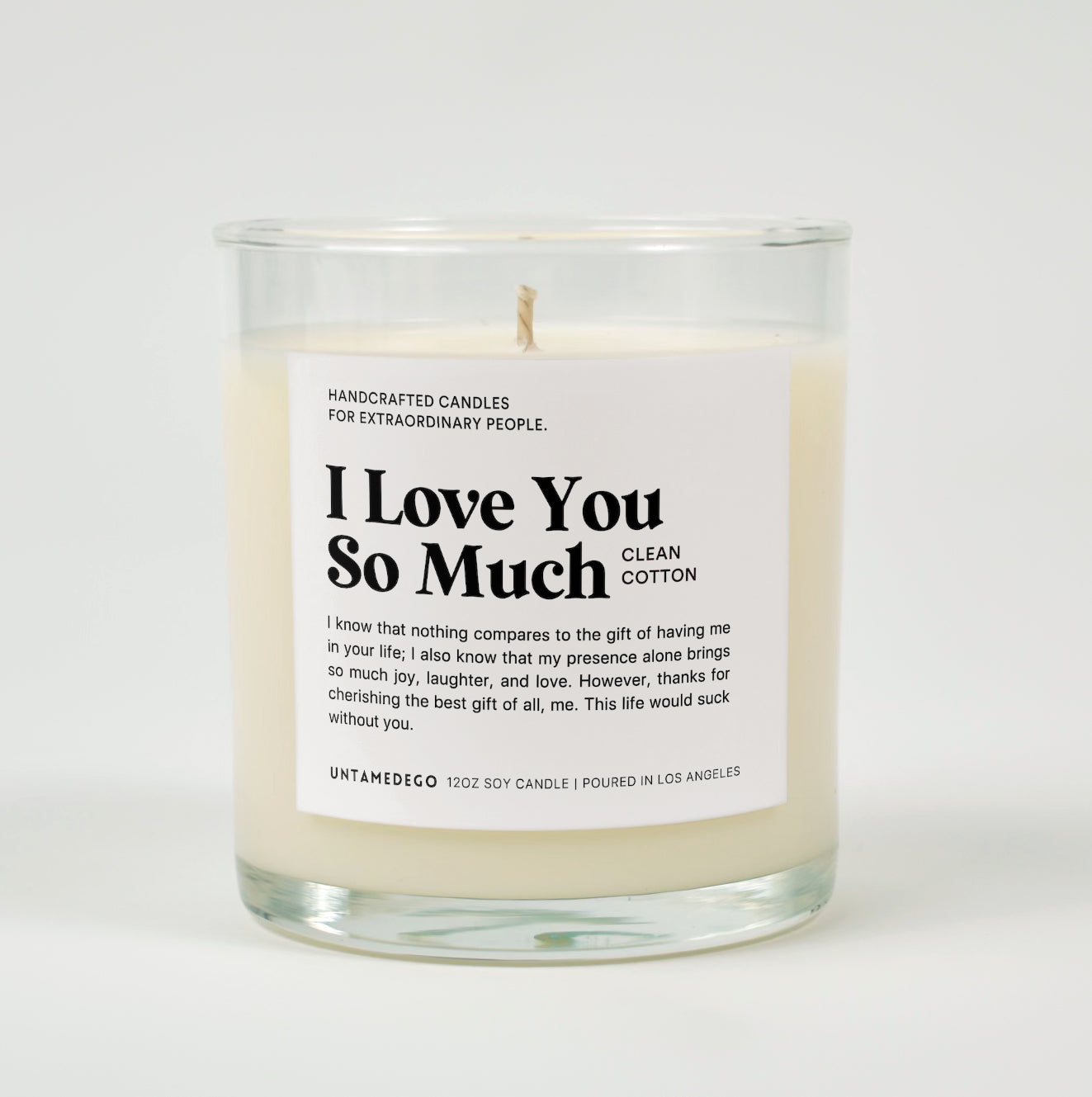 I Love You So Much Glass Candle