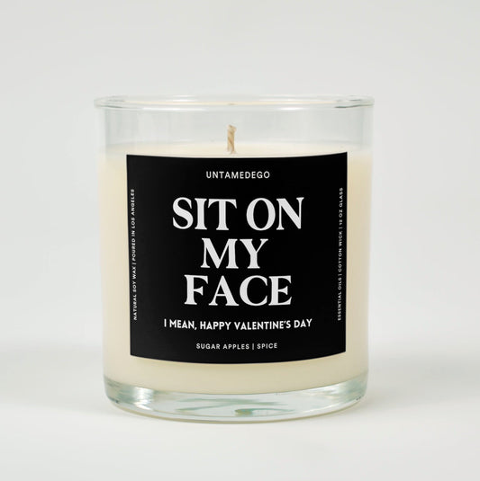 Sit On My Face Glass Candle