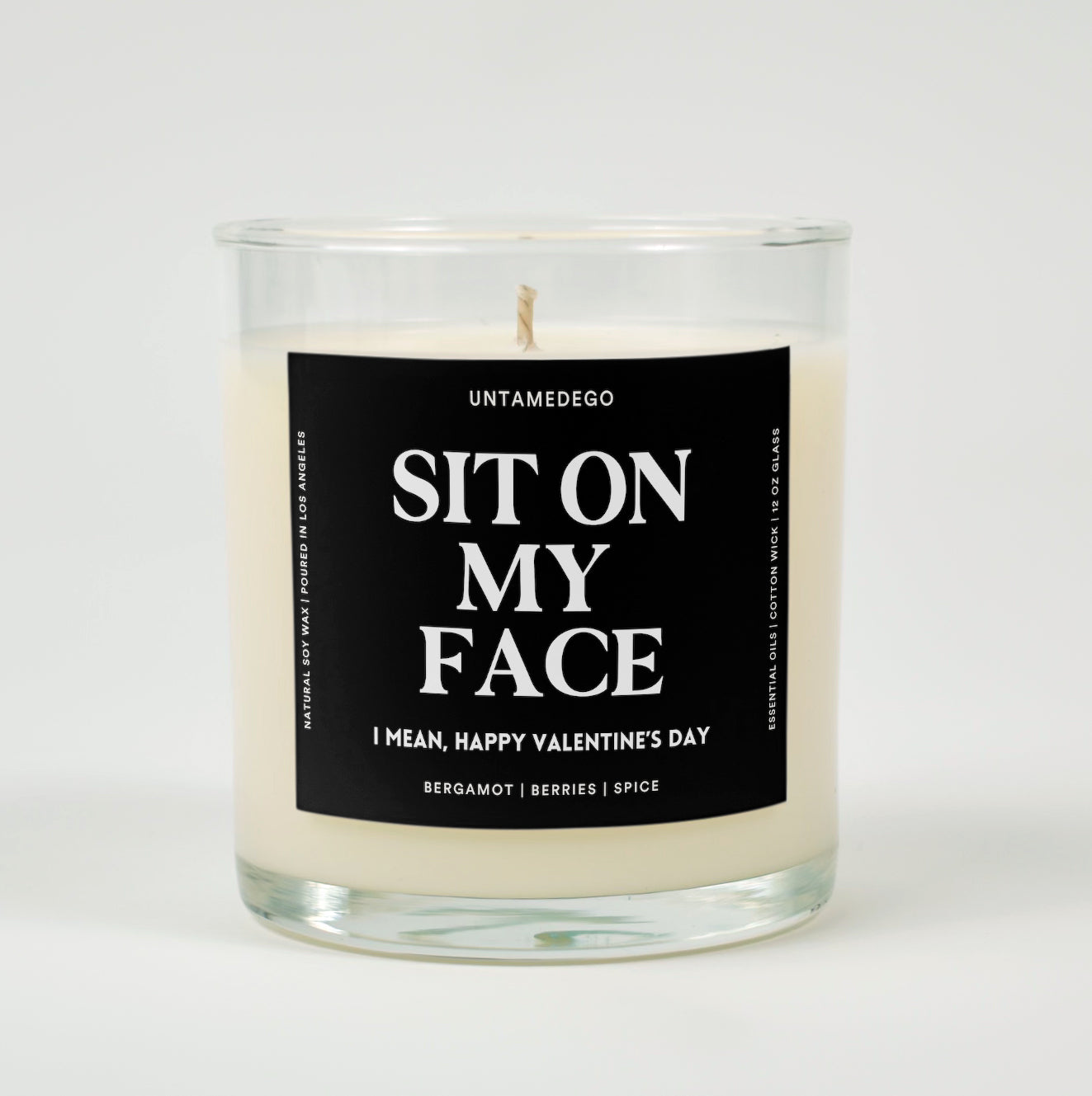 Sit On My Face Glass Candle