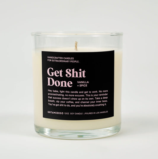 Get Shit Done Glass Candle