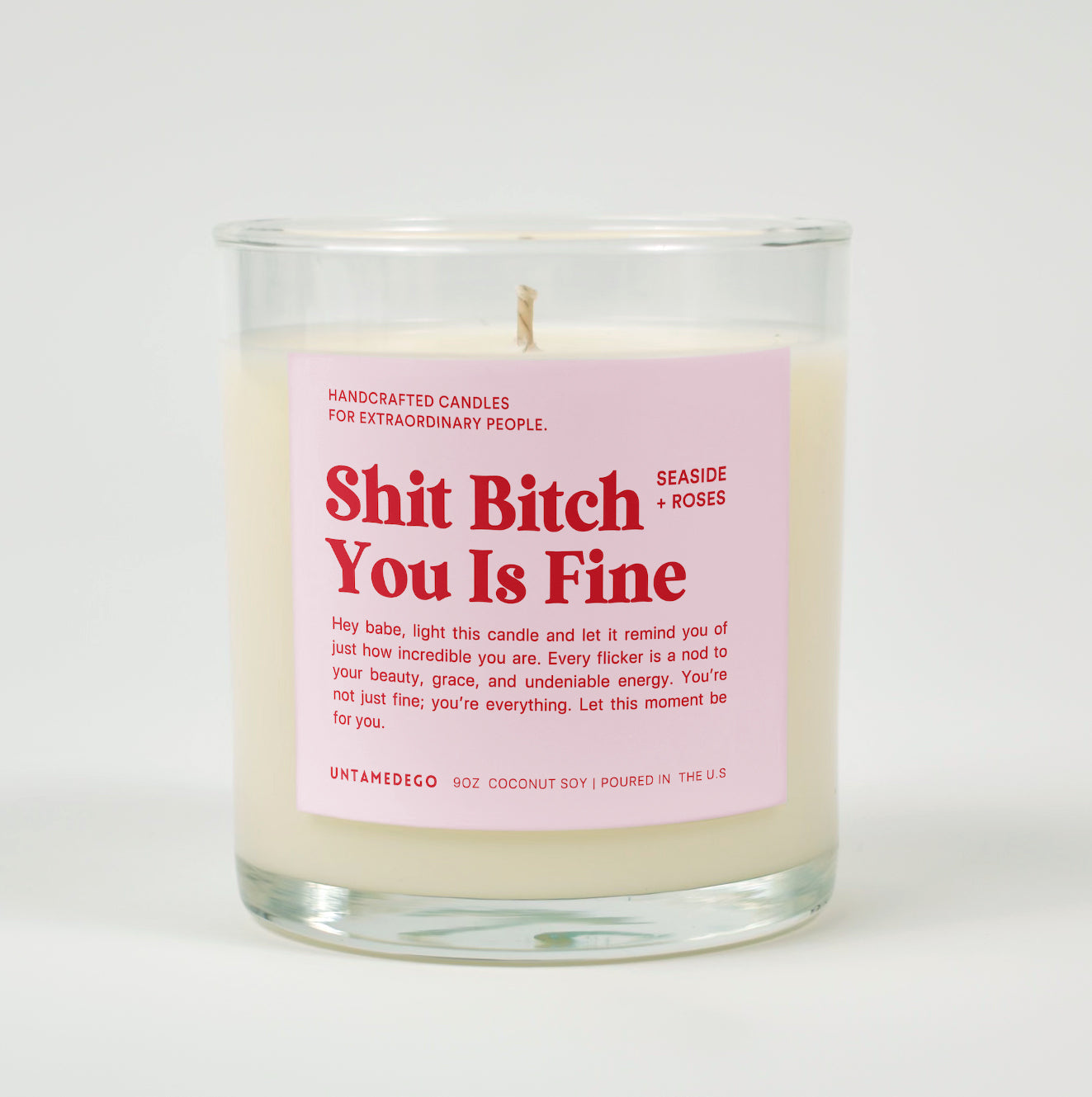 Shit Bitch You Is Fine Glass Candle
