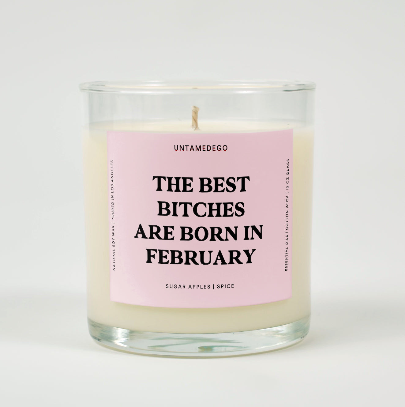 The Best Bitches Are Born In February Birthday Glass Candle