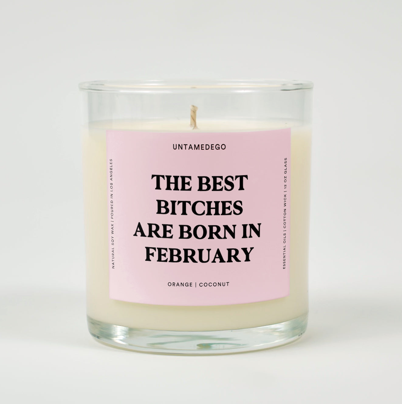 The Best Bitches Are Born In February Birthday Glass Candle