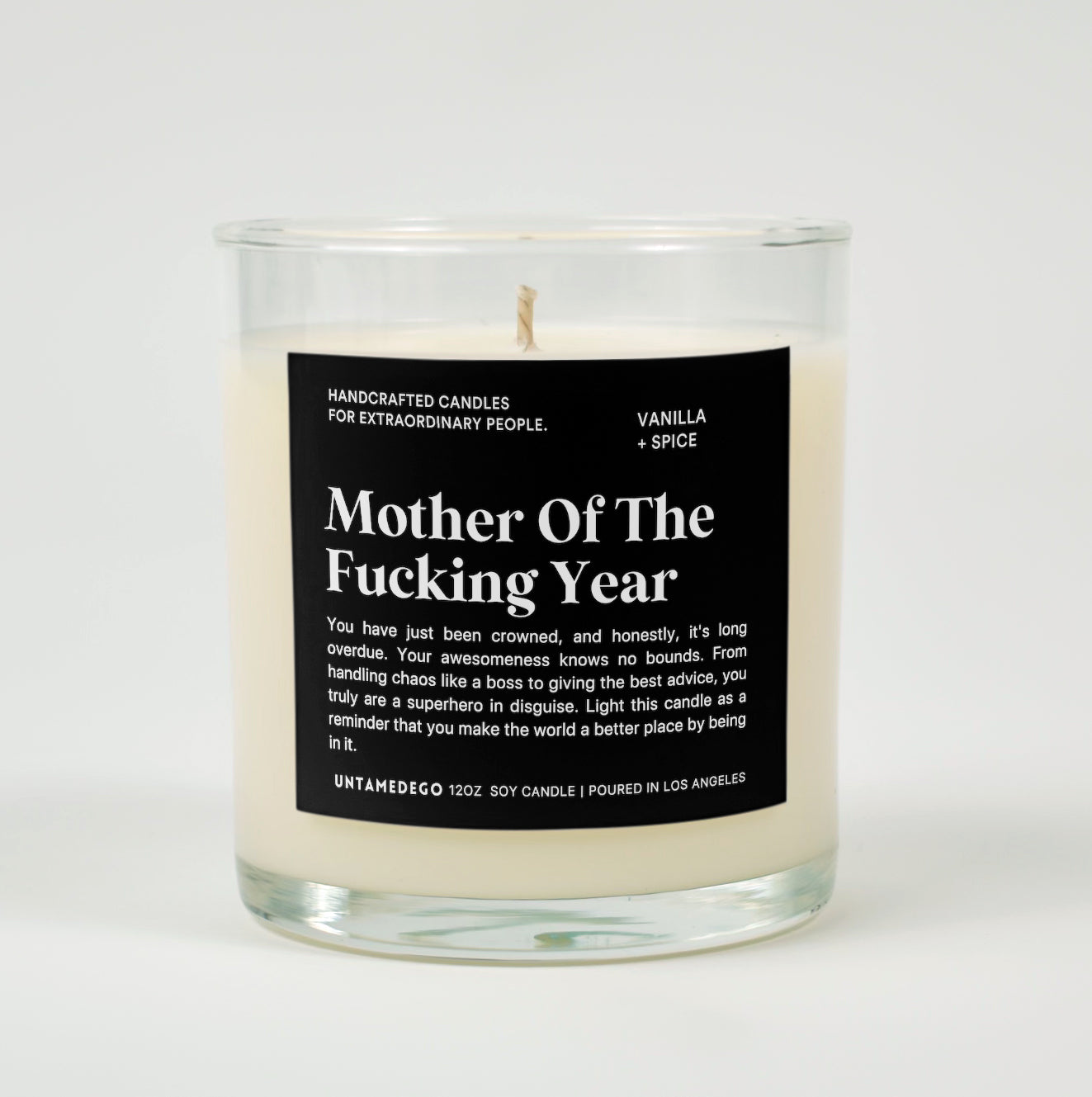 Mother Of The Fucking Year Glass Candle