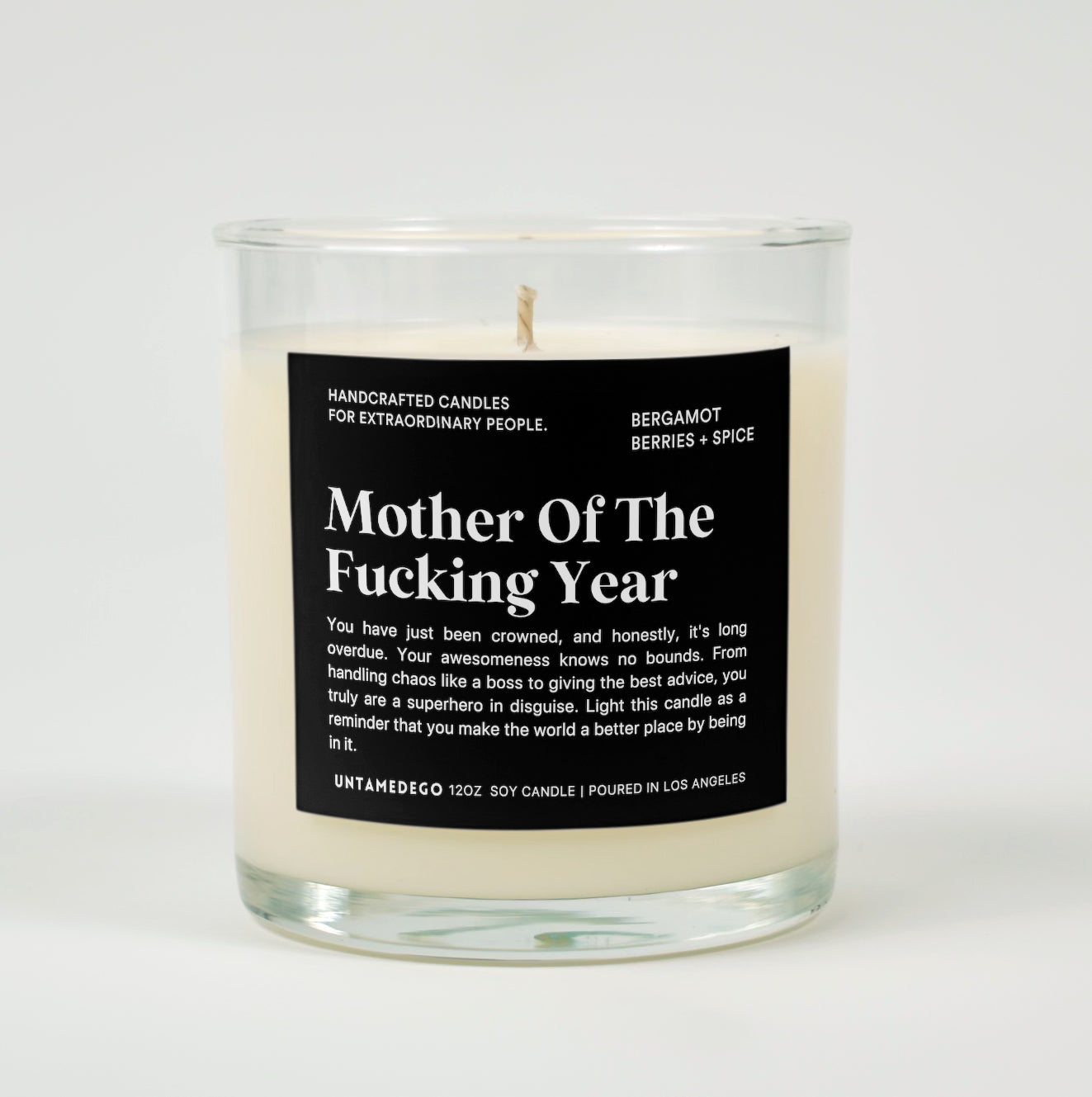 Mother Of The Fucking Year Glass Candle