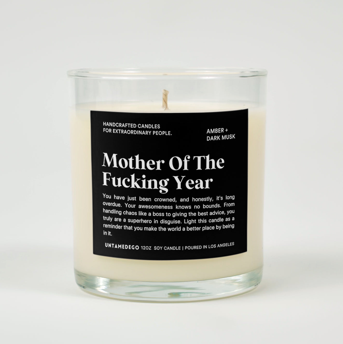 Mother Of The Fucking Year Glass Candle